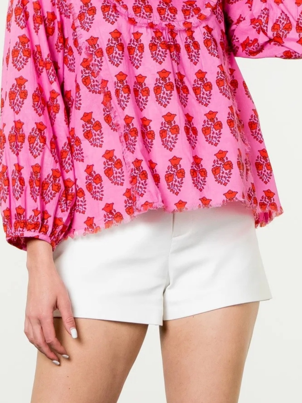 THML pink punch long sleeve top size small